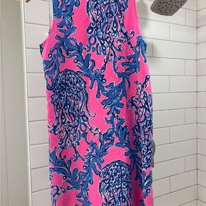 Lilly Pulitzer Jellyfish Vibrant Pink and Blue Sleeveless Dress